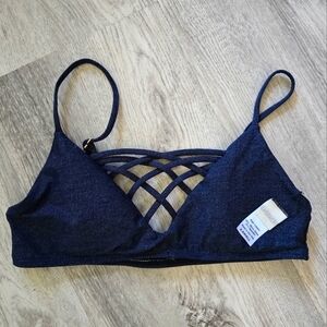 L*Space JAMIE Denim Blue size X-Small Bikini Top